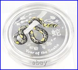 1 Oz Silver Coin 2013 $1 Australian Lunar Series II Year of The Snake Color
