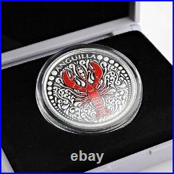 1 Oz Silver Coin 2018 EC8 Anguilla $2 Scottsdale Mint Color Proof Lobster