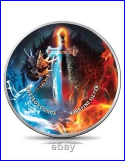 1 oz Silver Coin 2023 Niue $2 Colorized Sword Truth Sword of Ice & Fire Edition