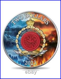 1 oz Silver Coin 2023 Niue $2 Colorized Sword Truth Sword of Ice & Fire Edition