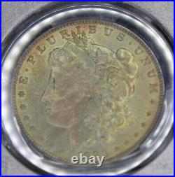 1883 O Morgan Silver Dollar Graded PCGS MS63 Rainbow Color Toning Toned Coin