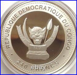 2012 Congo Lunar Year of the Dragon Shou 1 Oz Silver Color Coin Proof Zodiac
