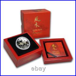 2013 Niue $2 Feng Shui Series Cranes 1 oz. Pure Silver Colorized Proof Coin