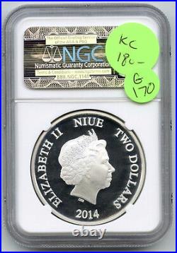 2014 Mickey Mouse Colorized Coin 1 oz Silver NGC PF70 Niue Disney Early Rel G170