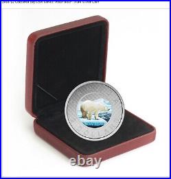 2016 $2 Coloured Big Coin Series Polar Bear Pure Silver Coin