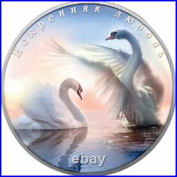 2016 Cameroon Love is Precious Swan Silver Color Coin Valentine Romantic Wedding