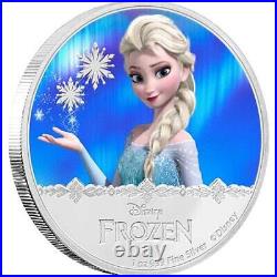 2016 Niue Frozen Snow Queen Elsa 1 oz. 999 silver colorized proof coin