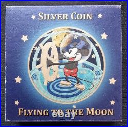 2017 Niue 1oz Colorized Mickey 1oz Fine Silver 999 BU 24k Gold Gilded Coin