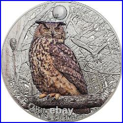 2018 Eagle Owl Pcgs Pr 70 Dcam 1-oz. 999 Silver Colorized Gem $358.88
