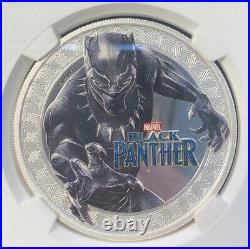 2018 Tuvalu Marvel Comics Black Panther Colorized 1 oz Silver Coin NGC PF70 UCAM