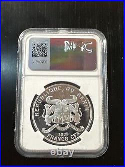 2019 Benin NGC PF70 Ultra Cameo Peace & Love 1 oz Silver Proof Coin colorized