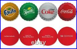 2020 Coca-cola- Fanta -sprite- Diet-coke- Vending Machine 4 Coin Silver Set