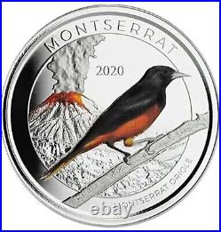 2020 Montserrat 1oz Oriole Proof & Color 1oz Fine Silver 999 BE Bullion Coin