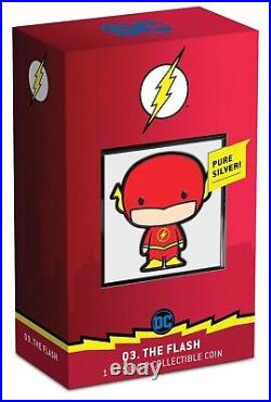 2020 Niue Chibi THE FLASH 1 oz Colorized Silver Proof Coin DC Justice League