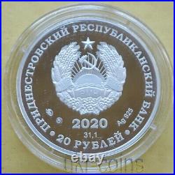 2020 Transnistria First Dog in Space Exploration Belka Strelka Silver Color Coin