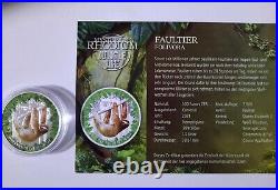 2021 Cameroon Folivora Sloth. 999 Silver Color Coin Jungle African Wildlife WWF