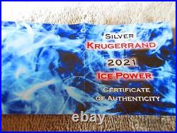 2021 ICE POWER KRUGERRAND Colorized & Antiqued 1oz Silver Coin South Africa
