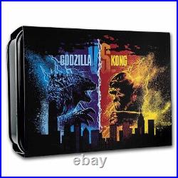 2021 Niue 1 oz Silver Colorized Godzilla vs. Kong 2-Coin Set SKU#228740