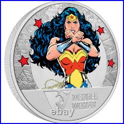 2021 Niue Wonder Woman 80th Anniversary 1 oz. 999 Silver Colorized Proof Coin