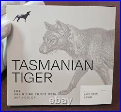 2021 Solomon Islands $2 Tasmanian Tiger 1oz Silver Coin OGP CoA Mintage 2,021