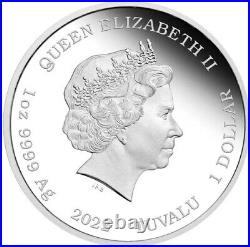 2022 $1 Tuvalu Simpsons KRUSTY LU STUDIOS 1 Oz Silver Proof Colored Coin