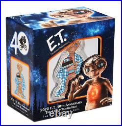 2022 40th anniversary E. T. 1 oz silver colorized coin 2$ nuie- Alien