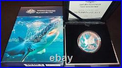 2022 $5 Great White Shark 1oz Coloured Silver Proof Coin Enameled Australia