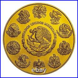 2022 AZTEC CALENDAR MEXICO FLAG Libertad 1oz Silver Coin with Color & 24K Gold