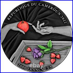 2022 Cameroon LOVE Under the Sheets Colored 2 Oz Silver Coin with Mintage 199