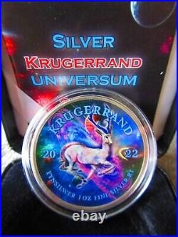 2022 UNIVERSUM EDITION KRUGERRAND Color & Antique 1oz Silver Coin South Africa