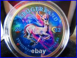 2022 UNIVERSUM EDITION KRUGERRAND Color & Antique 1oz Silver Coin South Africa