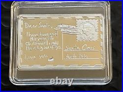 2023 1 Oz 999 Fine Silver Cameroon Postcard to Santa Shaped Coin Colorized WithCOA