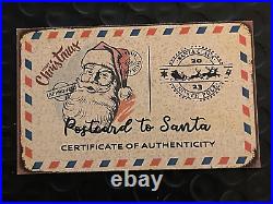 2023 1 Oz 999 Fine Silver Cameroon Postcard to Santa Shaped Coin Colorized WithCOA