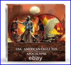 2023 1 Oz Silver $1 APOCALYPSE EAGLE Numbering Colored Coin