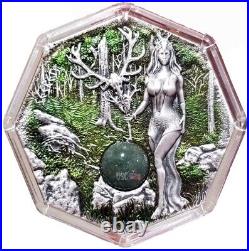 2023 2 Oz Silver 10 Mark WITCHCRAFT SEERESS High Relief Antiqued Colored Coin