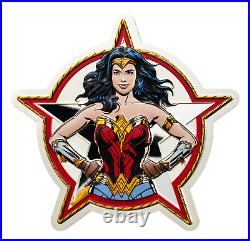 2023 Barbados Wonder Woman 5 oz. 999 Silver Colorized Proof Coin Justice League