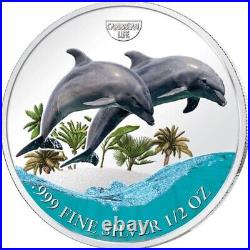 2023 Cameroon Bottlenose Dolphin Silver Color Coin Caribbean Marine Life Sea WWF