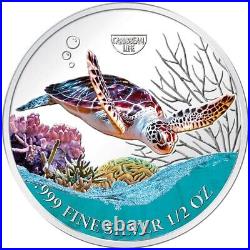 2023 Cameroon Hawksbill Sea Turtle Tortoise Silver Color Coin Caribbean Wildlife