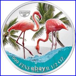 2023 Cameroon Pink Flamingo Bird Silver Color Coin Caribbean Wildlife WWF Fauna