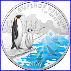 2023 Emperor Penguin $5 Coloured 1oz Silver Proof Coin, Royal Australian Mint