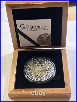 2023 Niue $2 Punk Butterfly 2 oz Antiqued Colorized Silver Coin Low Mintage