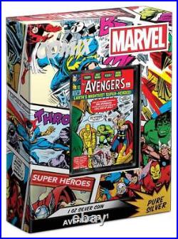 2023 Niue Marvel COMIX Avengers #1 1oz Silver Colorized Proof Coin