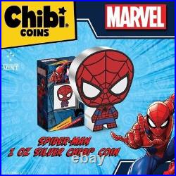 2023 Niue Marvel Spider-Man Peter Parker 1oz Silver Colorized Proof Chibi Coin