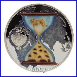 2023 Palau Endangered Animals Asiatic Cheetah Coin Colorized HR 3 oz. 999 Silver