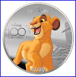 2023 Solomon Islands Disney 100 Lion King Colorized Proof 1 oz Silver Coin