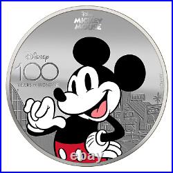 2023 Solomon Islands Disney 100 Mickey Mouse Colorized Proof 1 oz Silver Coin