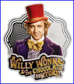 2023 Willy Wonka 1-oz 999 Silver Colorized $138.88 Gold Ticket