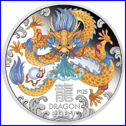 2024 Australia COLORED PROOF Lunar Year of the Dragon 1oz Silver $1 Coin