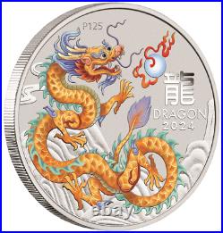 2024 Australia Lunar Series III Year of the Dragon 1/2 oz Silver 10 Coin Set
