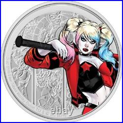 2024 Niue DC Villains Harley Quinn 3 oz Silver Colorized Proof Coin